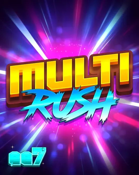Interface vibrante e neon do slot Multi Rush da BGaming